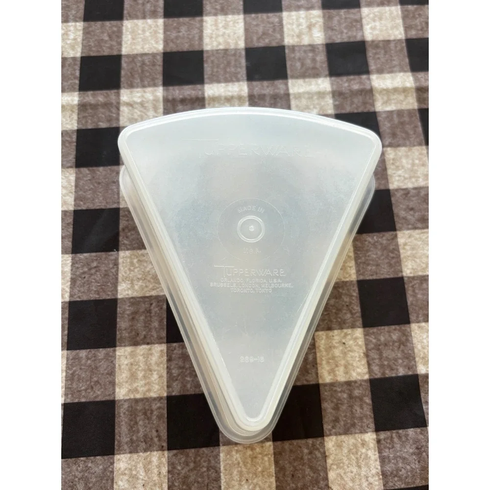 Vintage Tupperware Triangular Pie Slice Container with Lid 268-16 Translucent